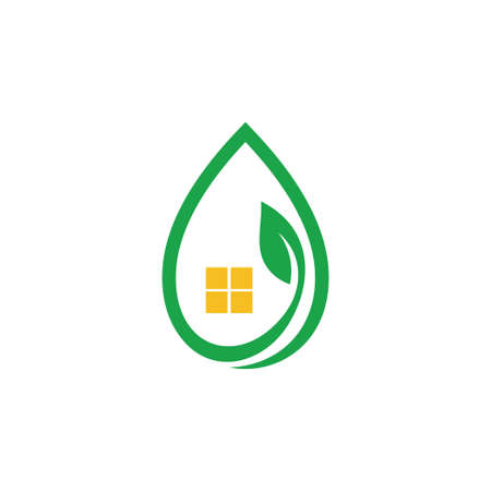 nature friendly house building concept vector logo design templateのイラスト素材