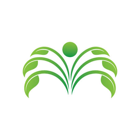 organic traditional herb medicine health care method vector logo design templateのイラスト素材