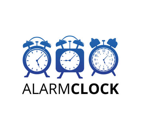 analog alarm clock vector logo design illustration templateのイラスト素材