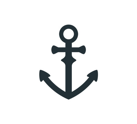 ship anchor vector graphic design for logo and illustration template