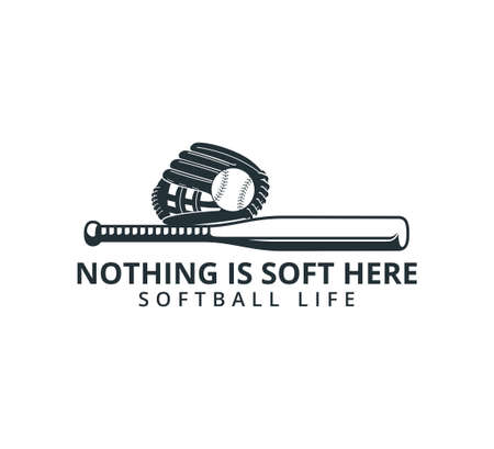 baseball softball pun for sticker vector logo graphic design templateのイラスト素材