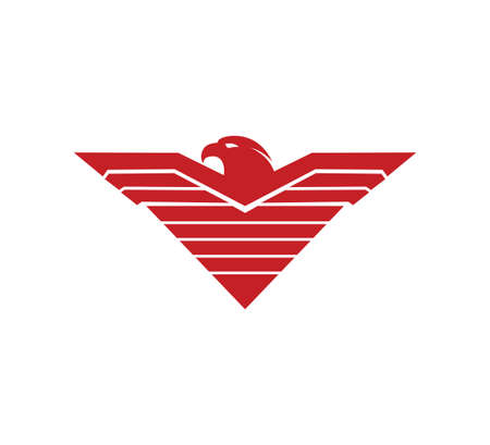 open wing eagle falcon vector logo design templateのイラスト素材