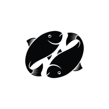fish vector logo design template for seafood supply business or fish tank home decoration serviceのイラスト素材