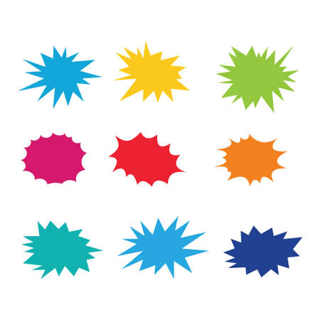 assorted comic chat bubble burst speaking vector graphic design templateのイラスト素材