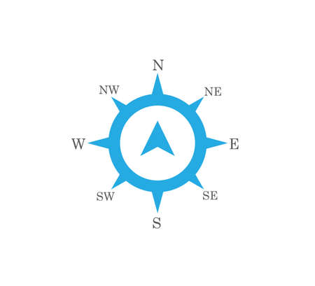 compass rose wind direction navigation position vector graphic design illustration templateのイラスト素材