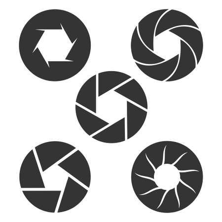 camera diaphragm lens vector logo design templateのイラスト素材