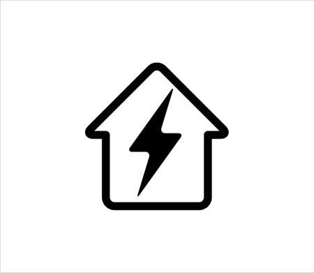 electric power plan house icon or symbol vector design templateのイラスト素材