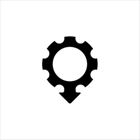 gear setting download icon vector design template in flat and simple styleのイラスト素材