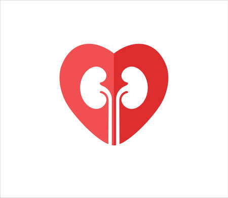 kidney and blood disease health awareness and charity vector logo design template idea or inspirationのイラスト素材