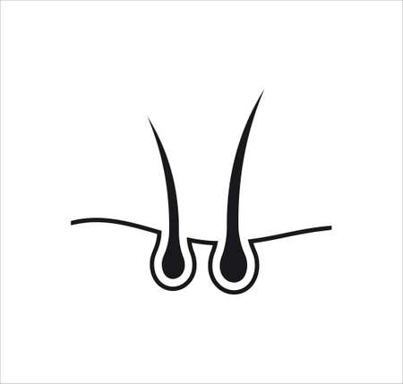 hair on the human skin cut section side view simple vector illustration templateのイラスト素材