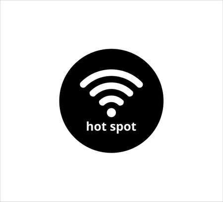 wifi hot spot area icon, sign or symbol vector design template in simple flat and styleのイラスト素材