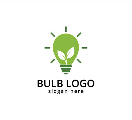 light bulb symbol, icon or logo of go green and agricultural innovation, idea and inspiration vector graphic design templateのイラスト素材