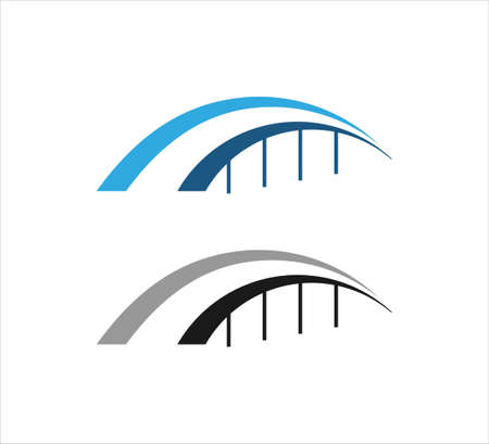 simple bridge road vector icon logo design template for construction architecture business companyのイラスト素材