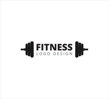 fitness and gymnastic barbell weightlifting sport vector icon logo design templateのイラスト素材