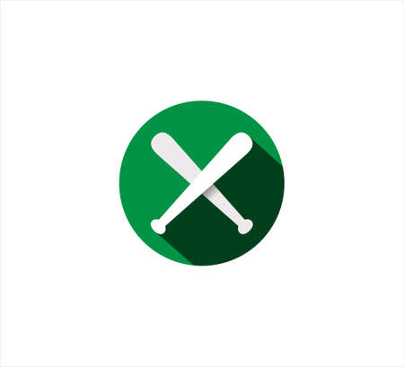 green round baseball vector icon logo design template for mobile application or website buttonのイラスト素材
