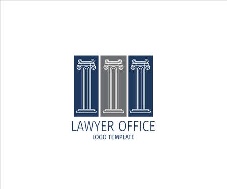 pillar of justice for lawyer office vector logo design templateのイラスト素材