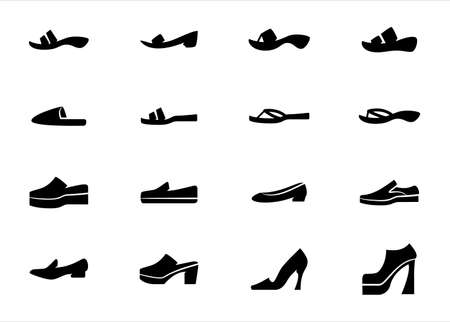 Simple Set of footwear shoes and sandals Related Vector icon graphic design templateのイラスト素材