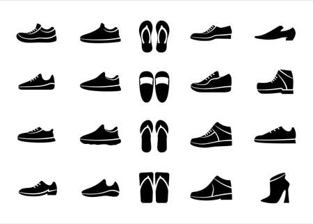 Simple Set of footwear shoes and sandals Related Vector icon graphic design templateのイラスト素材
