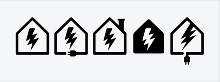 electric power plan house site vector icon design template set. electric power generator house sign....