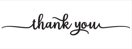 thank you hand lettering design. thank you calligraphy. thank you text typography letter vector graphic design for greeting card label and web banner.のイラスト素材