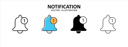 bell ring notification unread icon vector illustration simple flat designのイラスト素材