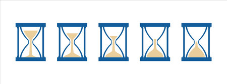 hourglass clock time countdown vector icon illustration. Simple flat design