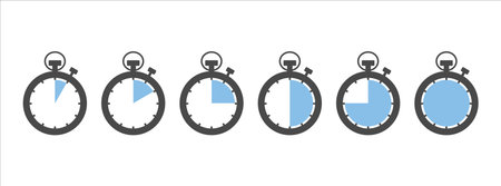 stopwatch five minutes repeat multiple timing icon. Vector illustration. 45 minutes. 60 minutes
