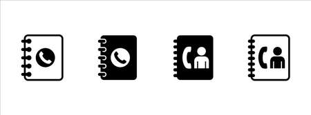 Contact phone book icon vector set. Telephone book simple flat illustration symbol.のイラスト素材