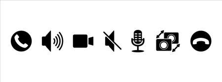 phone video call icon vector design. call button menu illustration. solid fill styleのイラスト素材