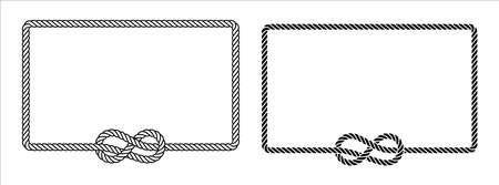 Rope tie square border vector design. Rope lace line vector. Pretty rope knot form. With space bar for writing text.のイラスト素材
