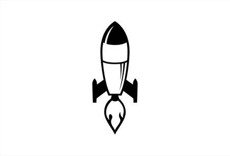 Rocket spaceship vector design. Rocket cartoon retro style illustration.のイラスト素材