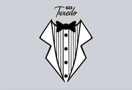 Tuxedo suit vector design illustration. Formal gentleman wear.のイラスト素材