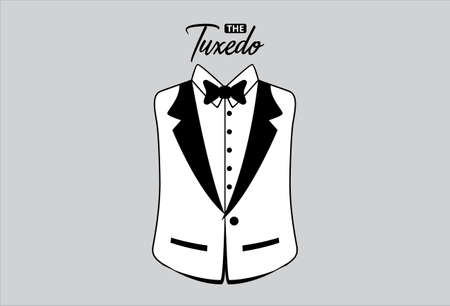 Tuxedo suit vector design illustration. Formal gentleman wear.のイラスト素材