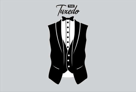 Tuxedo suit vector design illustration. Formal gentleman wear.のイラスト素材