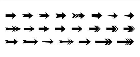 Arrow icon vector set. Arrows icons vector set. Contains symbol of various arrow head point shape.のイラスト素材