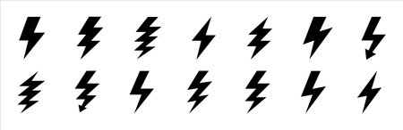Electric power icon. Thunder bolt lightning icons set. Flash lightning sign vector collection....