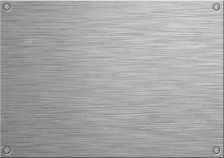 A brushed stainless steel panel for adding your own engraved text. A4 paper sizeの写真素材