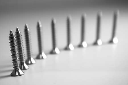 A row of screwsの写真素材