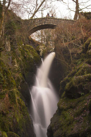 Aira Force Waterfall in the Lake District, Cumbria, England.の写真素材