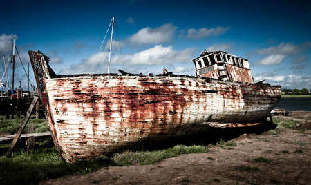 An Old Abandoned Boat at Skippool Creekの写真素材