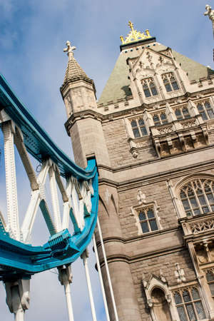 Architectural detail of Tower Bridge, London, England のeditorial素材