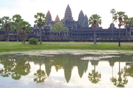 Angkor wat at sunrise siem reap cambodiaの写真素材