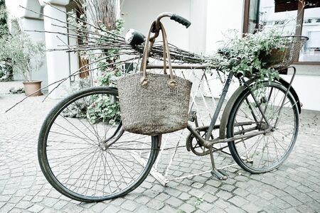 Old decorative bicycleの写真素材