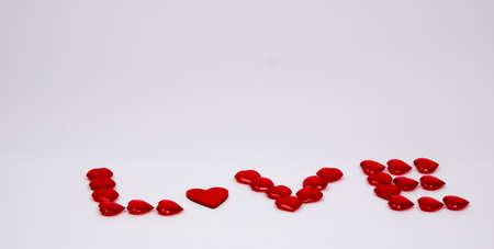 love hearts in shape of the word loveの写真素材