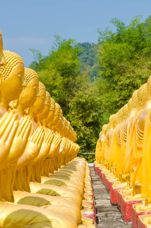 Buddha statues in the temple of Indochinaの写真素材