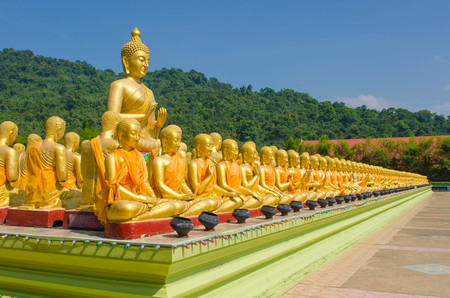 Buddha statues in the temple of Indochinaの写真素材