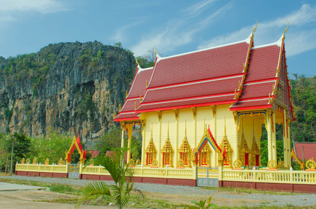 Buddhist temple on the background of natureの写真素材