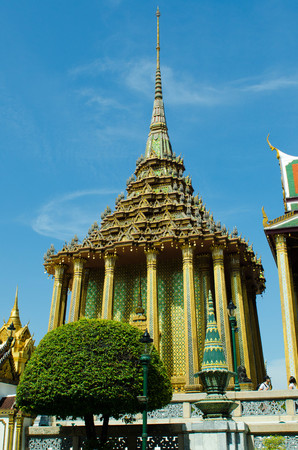 Buddhist temple on the background of natureの写真素材