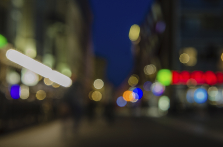 city shed on the background of the night bokeh. Out of focus image of the evening cityの写真素材