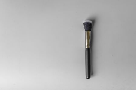 Professional makeup brush on grey backgroundの写真素材